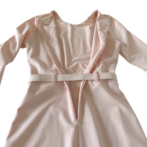 SHOSHANNA ODILA PETAL PINK CREPE FLARE SLEEVE BELTED DRESS SIZE 6 - Picture 12 of 16